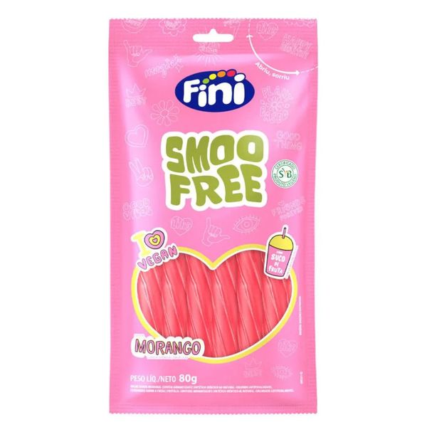 Bala Fini Smoofree Tubes Morango 80g